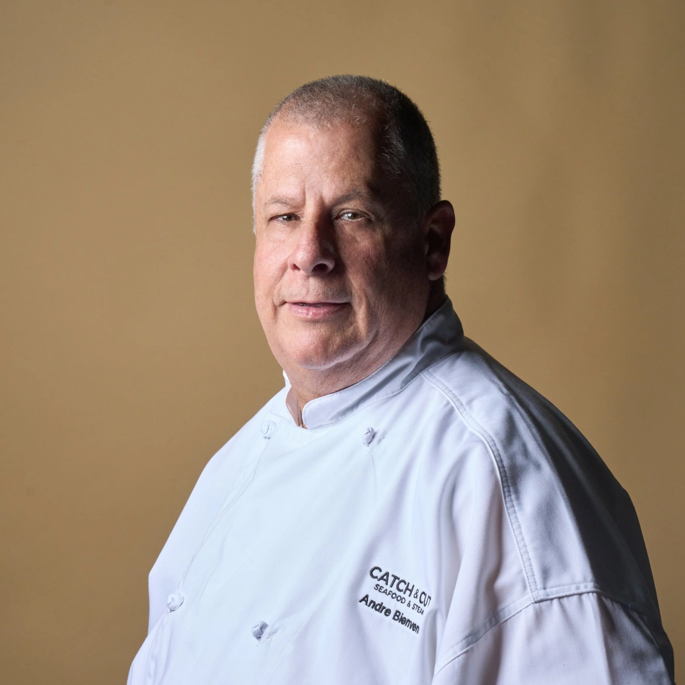 Executive Chef Andre Bienvenu leading the kitchen for a private group buyout at Catch & Cut, Fort Lauderdale's best restaurant for groups (catchandcut.com)
